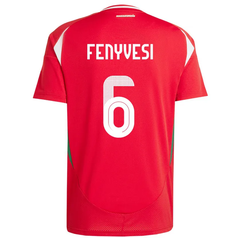 Danxen Hombre Camiseta Hungría Evelin Fenyvesi #6 Rojo 1ª Equipación 24-26 La Camisa México