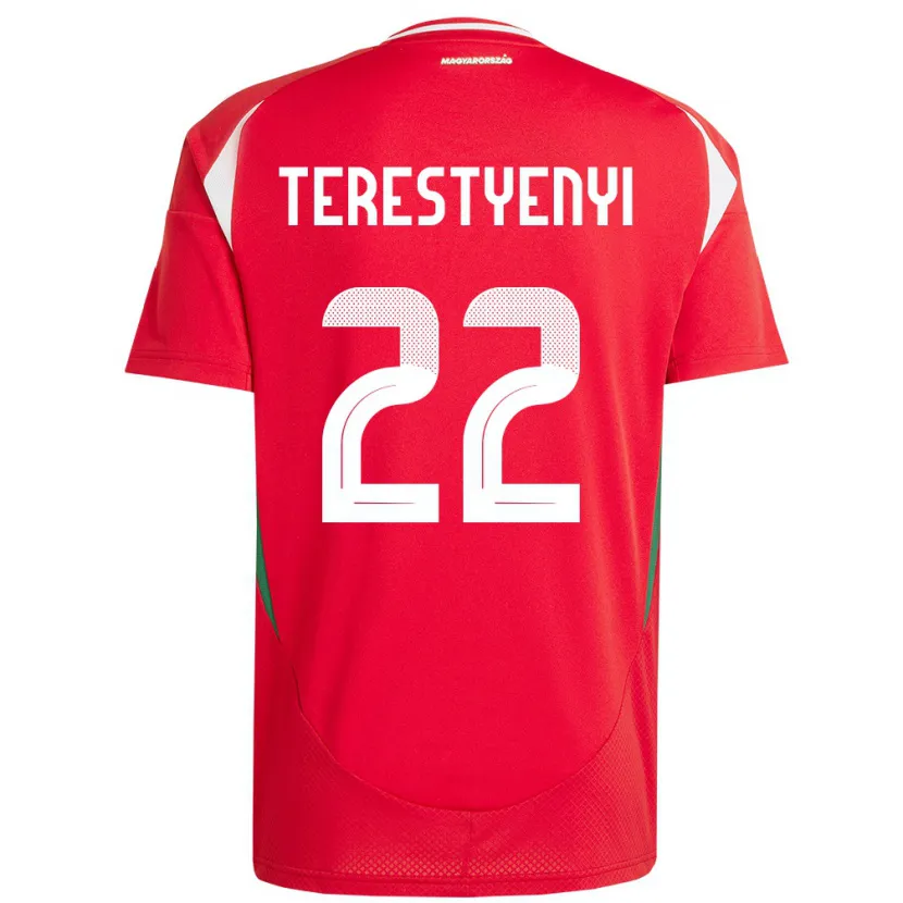 Danxen Hombre Camiseta Hungría Anna Terestyényi #22 Rojo 1ª Equipación 24-26 La Camisa México
