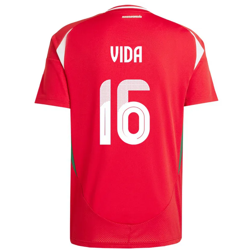Danxen Hombre Camiseta Hungría Boglárka Vida #16 Rojo 1ª Equipación 24-26 La Camisa México