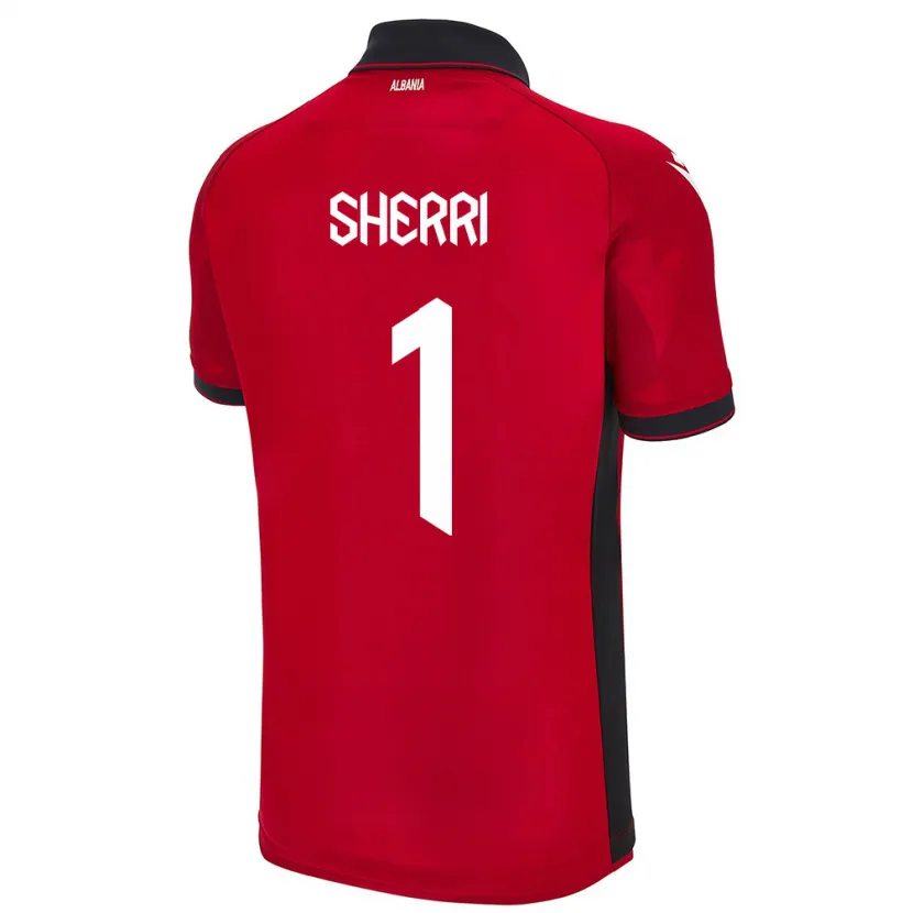 Danxen Hombre Camiseta Albania Alen Sherri #1 Rojo 1ª Equipación 24-26 La Camisa México