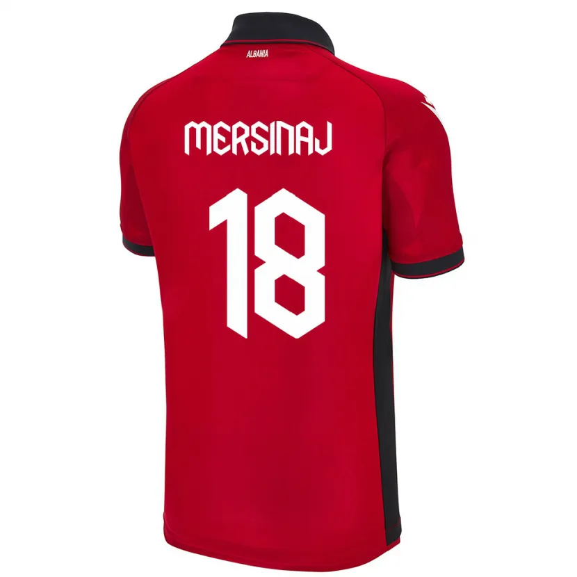 Danxen Hombre Camiseta Albania Jon Mersinaj #18 Rojo 1ª Equipación 24-26 La Camisa México
