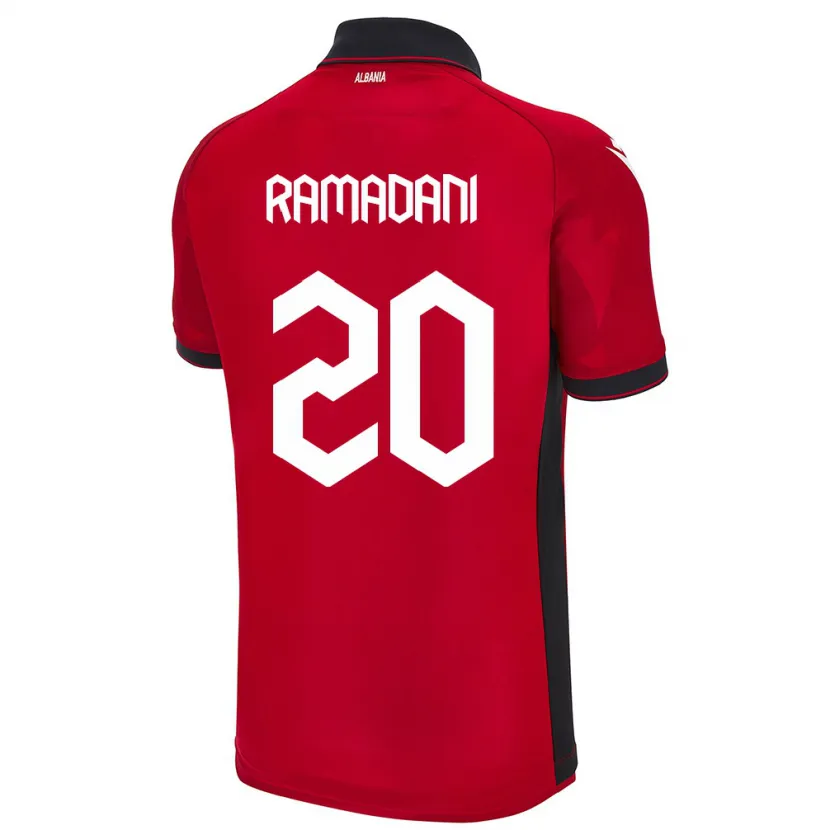 Danxen Hombre Camiseta Albania Ylber Ramadani #20 Rojo 1ª Equipación 24-26 La Camisa México