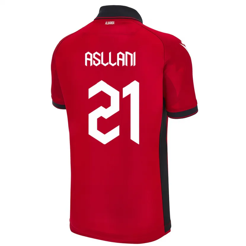 Danxen Hombre Camiseta Albania Kristjan Asllani #21 Rojo 1ª Equipación 24-26 La Camisa México