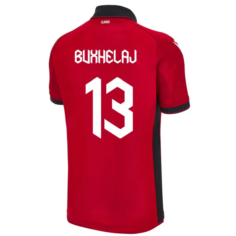 Danxen Hombre Camiseta Albania Paulo Buxhelaj #13 Rojo 1ª Equipación 24-26 La Camisa México