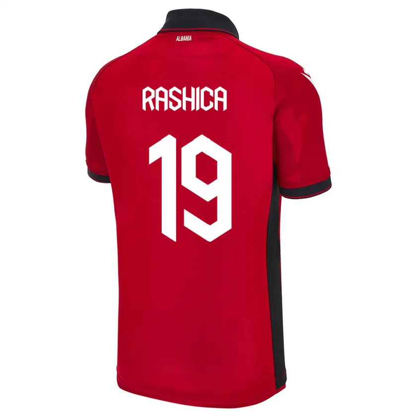 Danxen Hombre Camiseta Albania Ermir Rashica #19 Rojo 1ª Equipación 24-26 La Camisa México