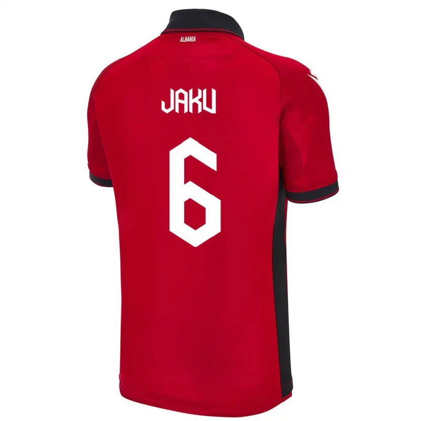 Danxen Hombre Camiseta Albania Jordi Jaku #6 Rojo 1ª Equipación 24-26 La Camisa México