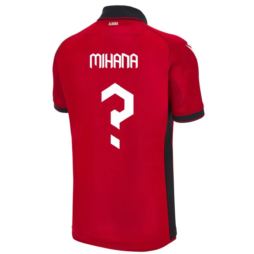 Danxen Hombre Camiseta Albania Emiljano Mihana #0 Rojo 1ª Equipación 24-26 La Camisa México