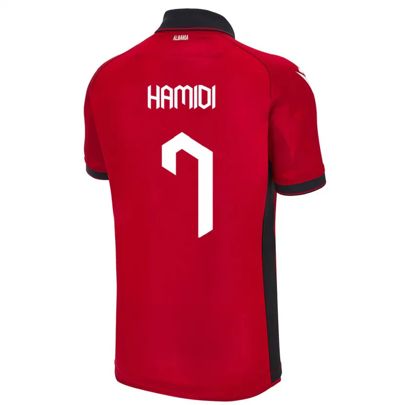 Danxen Hombre Camiseta Albania Mimoza Hamidi #7 Rojo 1ª Equipación 24-26 La Camisa México