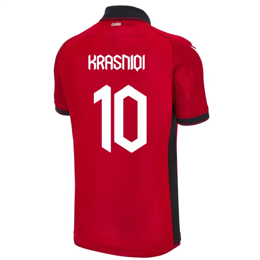 Danxen Hombre Camiseta Albania Qëndresa Krasniqi #10 Rojo 1ª Equipación 24-26 La Camisa México
