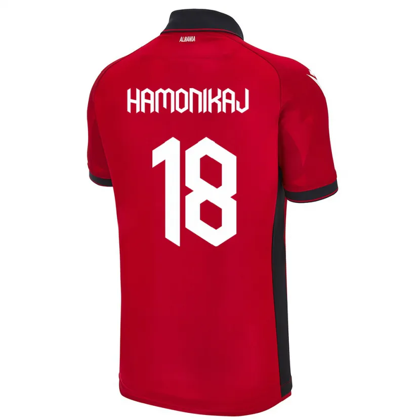 Danxen Hombre Camiseta Albania Klea Hamonikaj #18 Rojo 1ª Equipación 24-26 La Camisa México