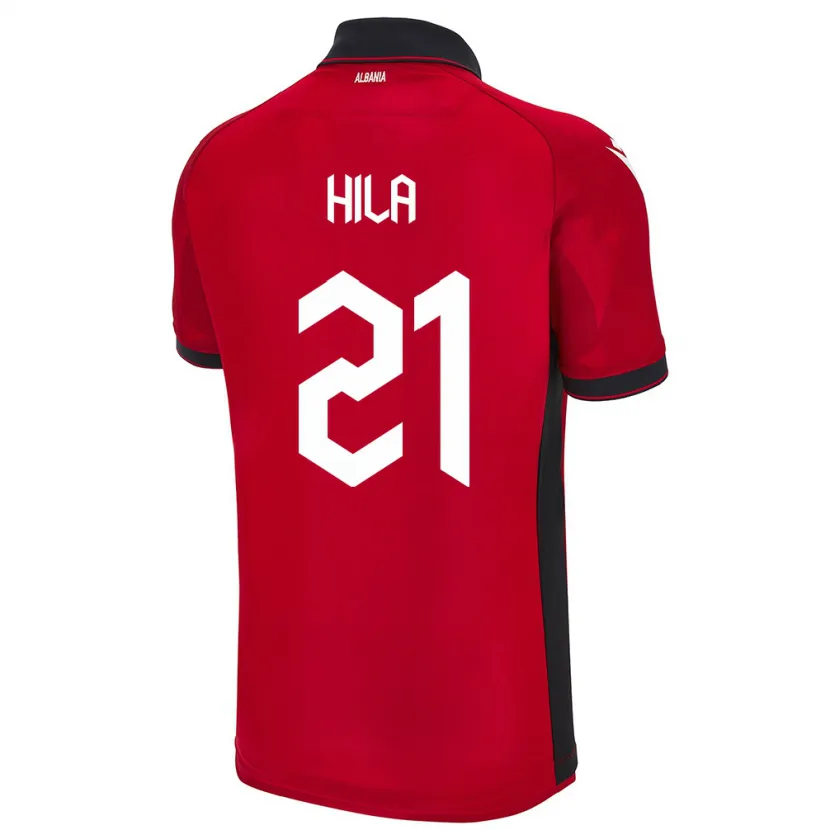Danxen Hombre Camiseta Albania Alma Hila #21 Rojo 1ª Equipación 24-26 La Camisa México