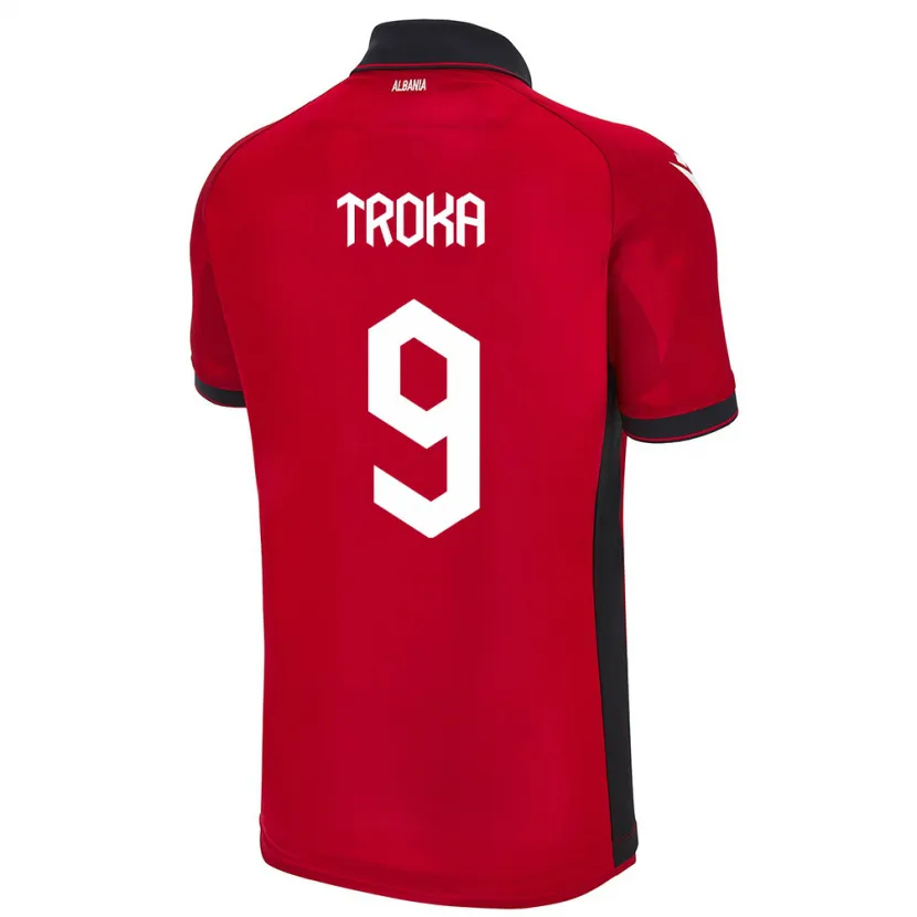 Danxen Hombre Camiseta Albania Valentina Troka #9 Rojo 1ª Equipación 24-26 La Camisa México