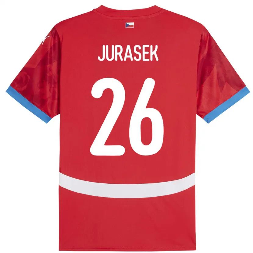 Danxen Hombre Camiseta Chequia Matej Jurasek #26 Rojo 1ª Equipación 24-26 La Camisa México