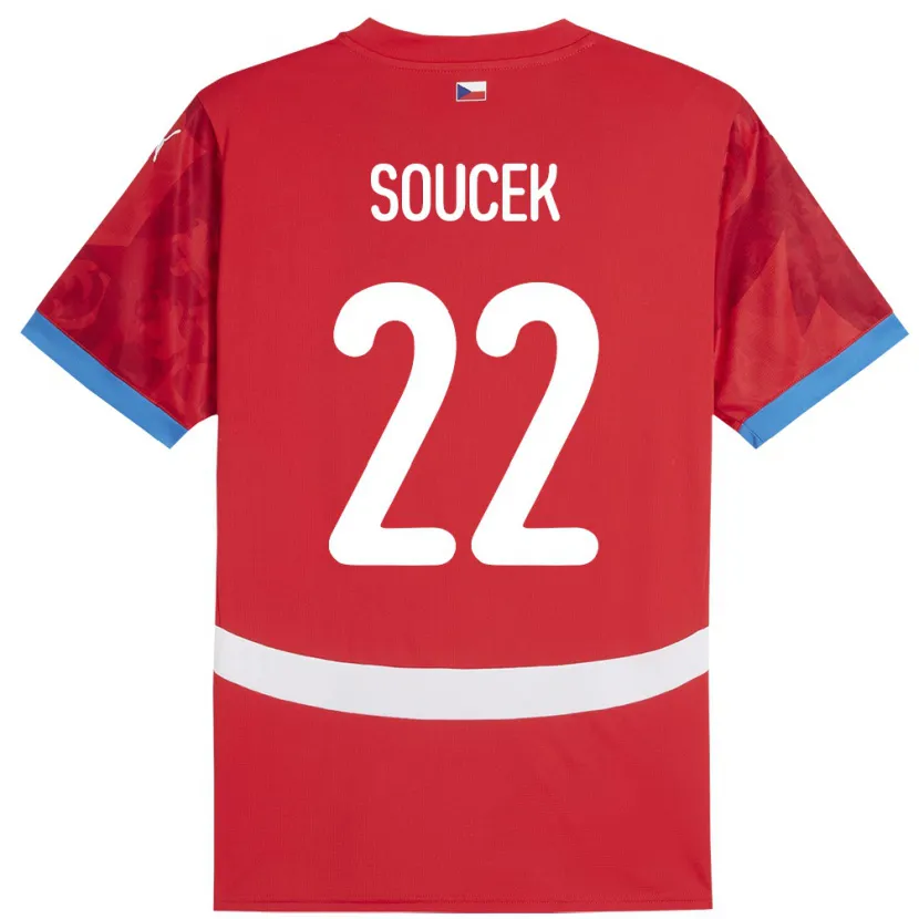 Danxen Hombre Camiseta Chequia Tomas Soucek #22 Rojo 1ª Equipación 24-26 La Camisa México