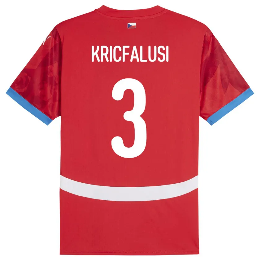 Danxen Hombre Camiseta Chequia Ondrej Kricfalusi #3 Rojo 1ª Equipación 24-26 La Camisa México