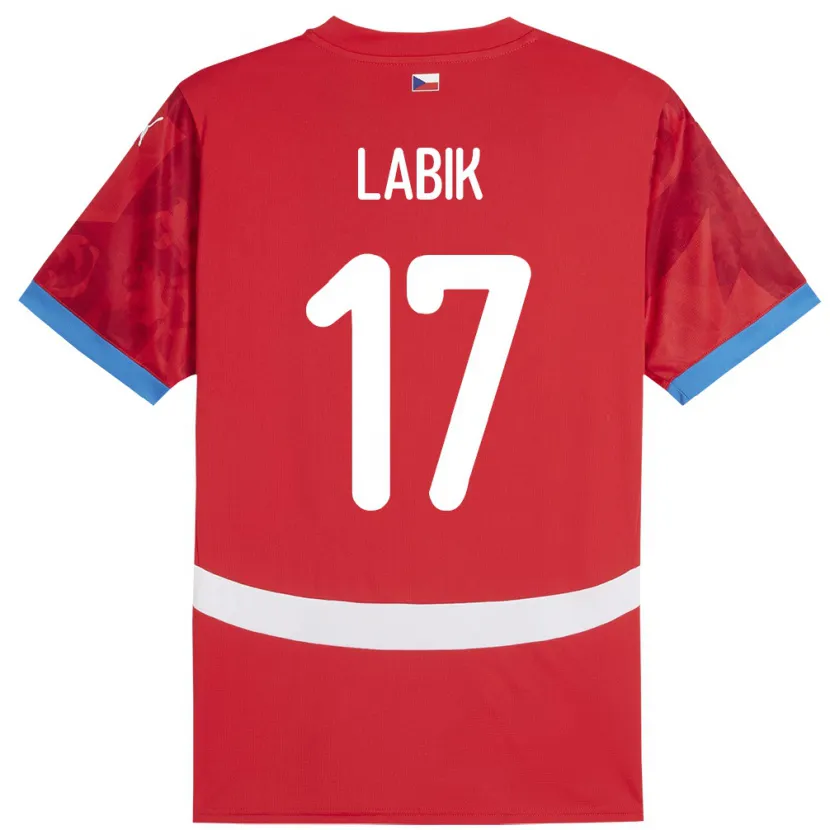 Danxen Hombre Camiseta Chequia Albert Labik #17 Rojo 1ª Equipación 24-26 La Camisa México