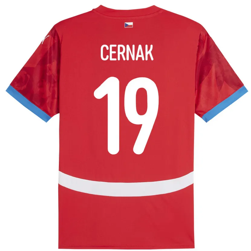 Danxen Hombre Camiseta Chequia Michal Cernak #19 Rojo 1ª Equipación 24-26 La Camisa México