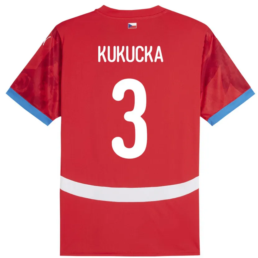 Danxen Hombre Camiseta Chequia Ondrej Kukucka #3 Rojo 1ª Equipación 24-26 La Camisa México