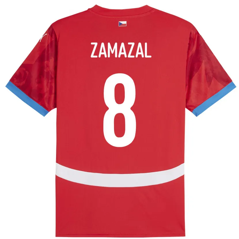 Danxen Hombre Camiseta Chequia Denis Zamazal #8 Rojo 1ª Equipación 24-26 La Camisa México