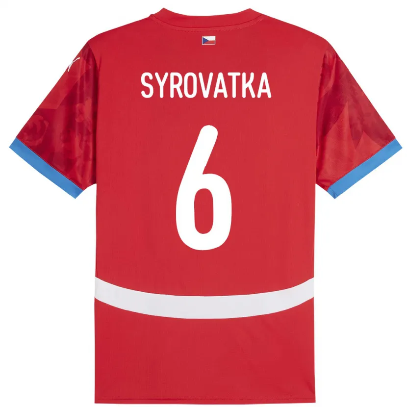 Danxen Hombre Camiseta Chequia Matyas Syrovatka #6 Rojo 1ª Equipación 24-26 La Camisa México