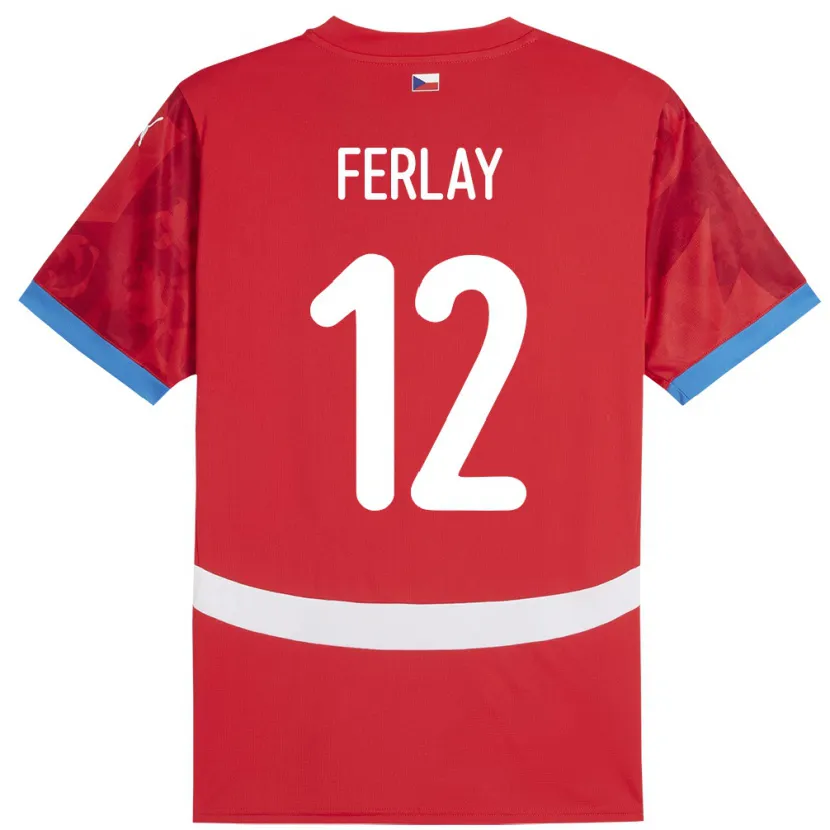 Danxen Hombre Camiseta Chequia Ruben Ferlay #12 Rojo 1ª Equipación 24-26 La Camisa México