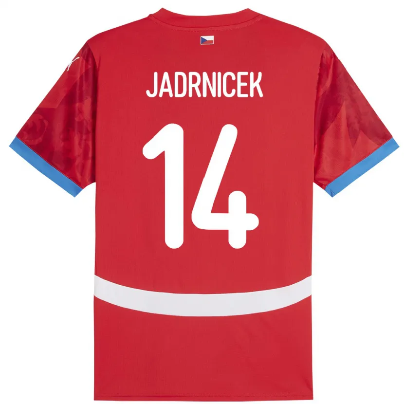 Danxen Hombre Camiseta Chequia Nikola Jadrnicek #14 Rojo 1ª Equipación 24-26 La Camisa México