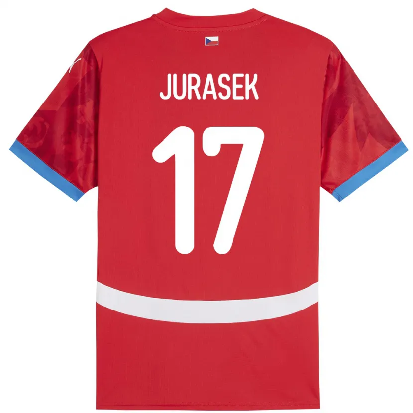 Danxen Hombre Camiseta Chequia Patrik Jurasek #17 Rojo 1ª Equipación 24-26 La Camisa México