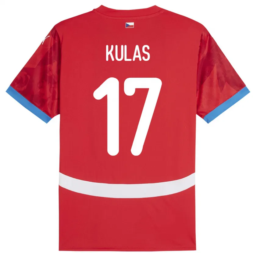 Danxen Hombre Camiseta Chequia Martin Kulas #17 Rojo 1ª Equipación 24-26 La Camisa México
