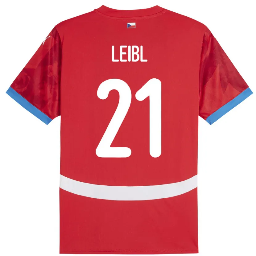 Danxen Hombre Camiseta Chequia Adam Leibl #21 Rojo 1ª Equipación 24-26 La Camisa México