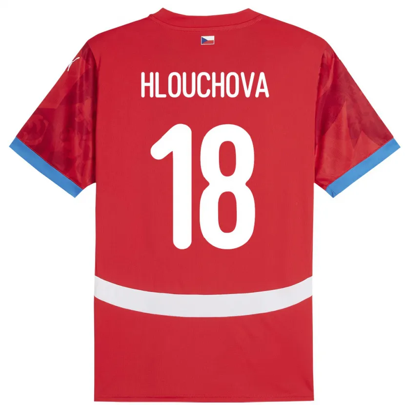 Danxen Hombre Camiseta Chequia Radka Hlouchová #18 Rojo 1ª Equipación 24-26 La Camisa México
