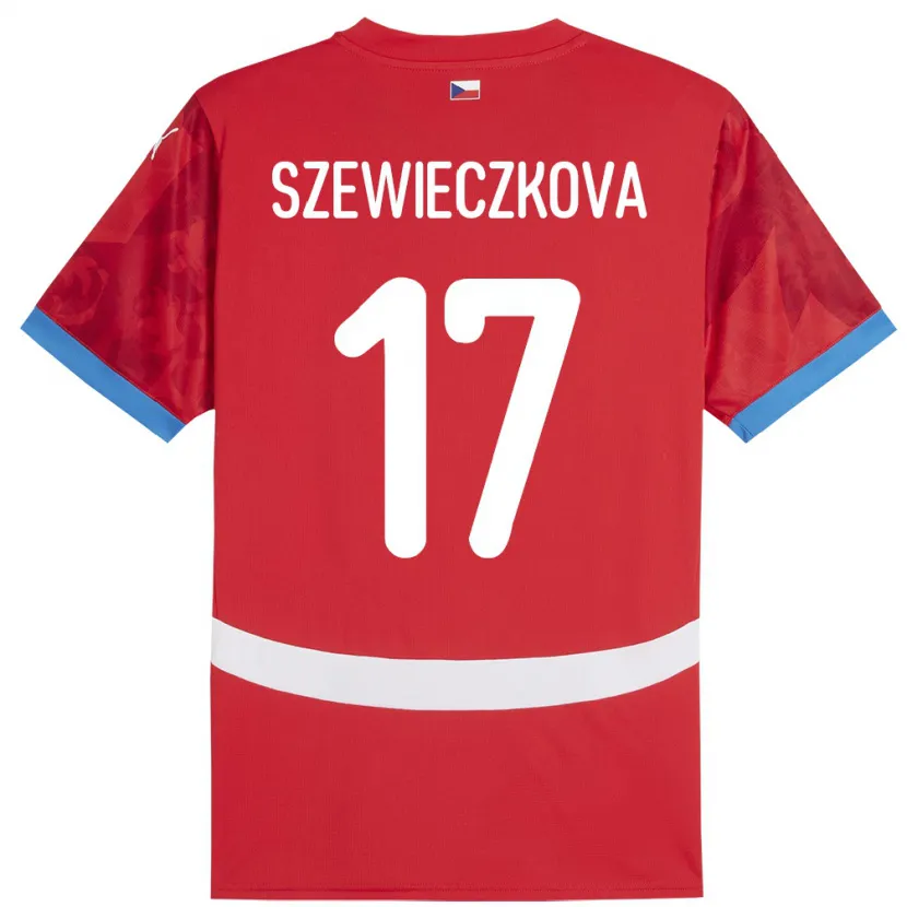 Danxen Hombre Camiseta Chequia Tereza Szewieczková #17 Rojo 1ª Equipación 24-26 La Camisa México
