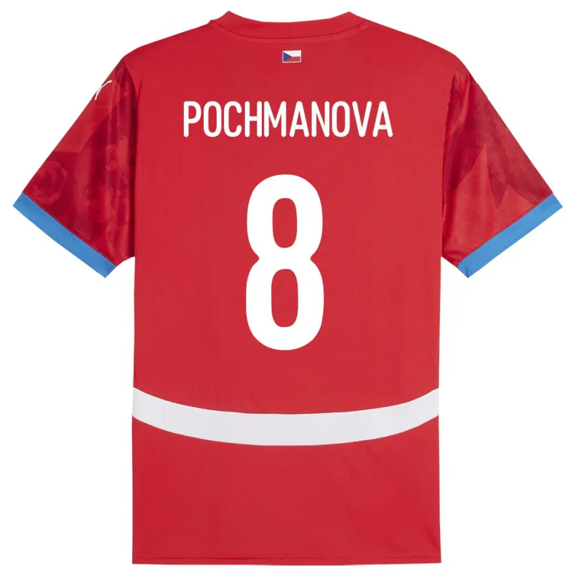 Danxen Hombre Camiseta Chequia Aneta Pochmanová #8 Rojo 1ª Equipación 24-26 La Camisa México