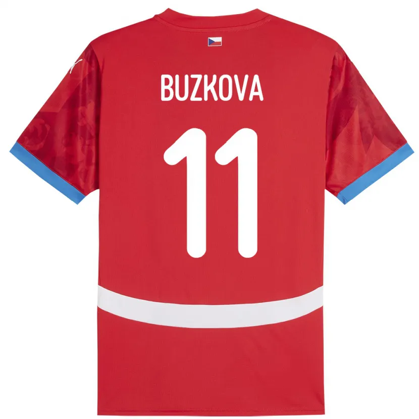 Danxen Hombre Camiseta Chequia Kateřina Bužková #11 Rojo 1ª Equipación 24-26 La Camisa México