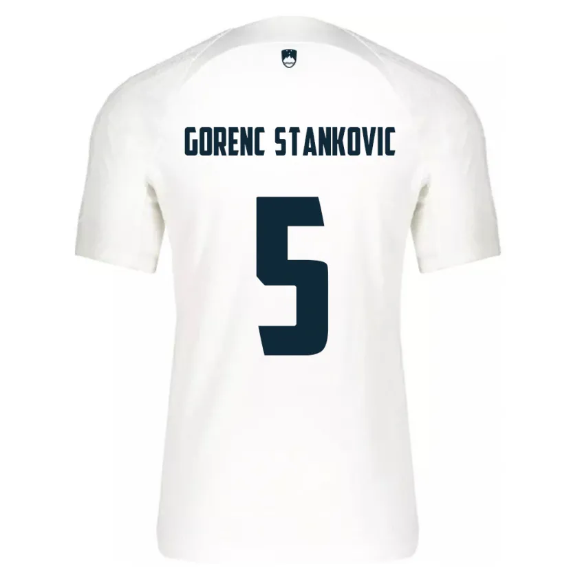 Danxen Hombre Camiseta Eslovenia Jon Gorenc Stankovic #5 Blanco 1ª Equipación 24-26 La Camisa México