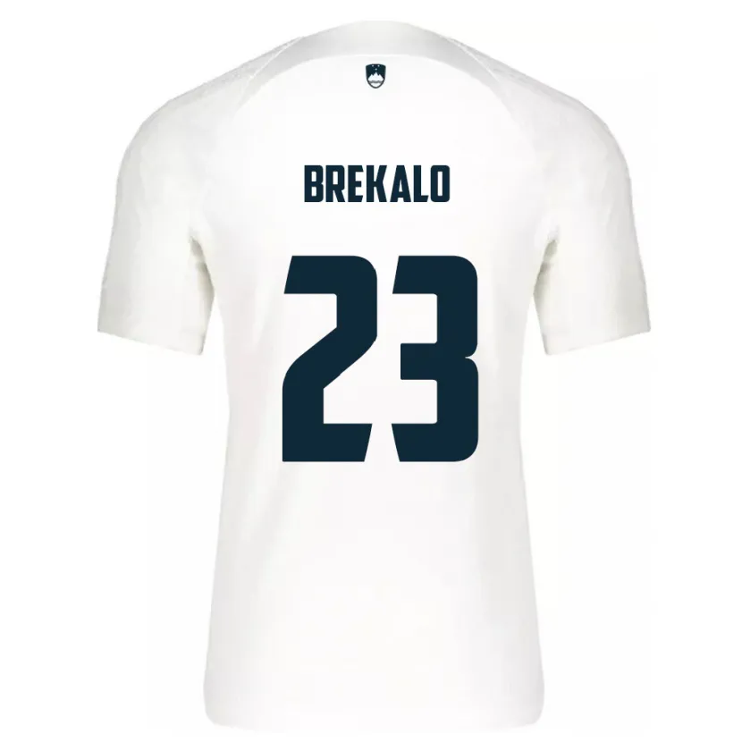 Danxen Hombre Camiseta Eslovenia David Brekalo #23 Blanco 1ª Equipación 24-26 La Camisa México