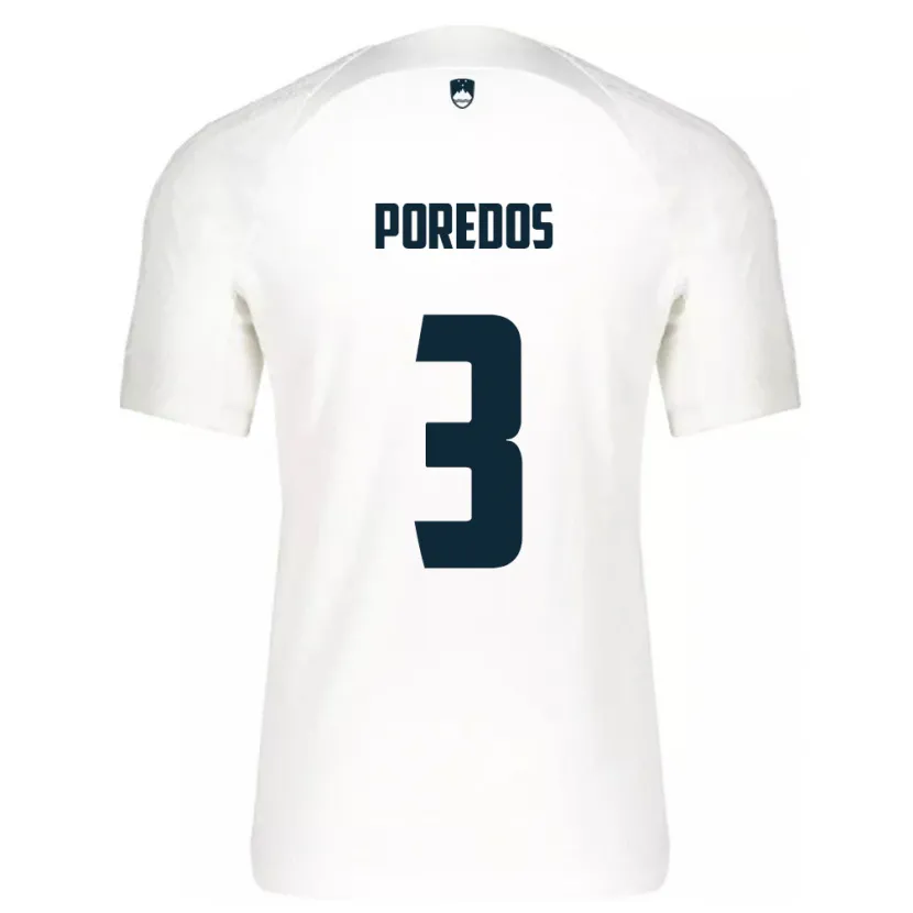 Danxen Hombre Camiseta Eslovenia Luka Poredos #3 Blanco 1ª Equipación 24-26 La Camisa México