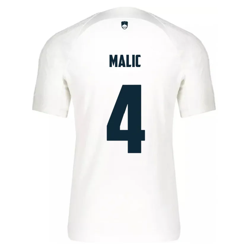 Danxen Hombre Camiseta Eslovenia Arjan Malic #4 Blanco 1ª Equipación 24-26 La Camisa México