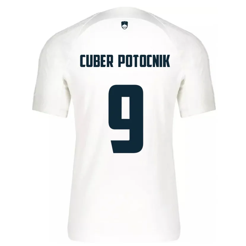Danxen Hombre Camiseta Eslovenia Jaka Cuber Potocnik #9 Blanco 1ª Equipación 24-26 La Camisa México
