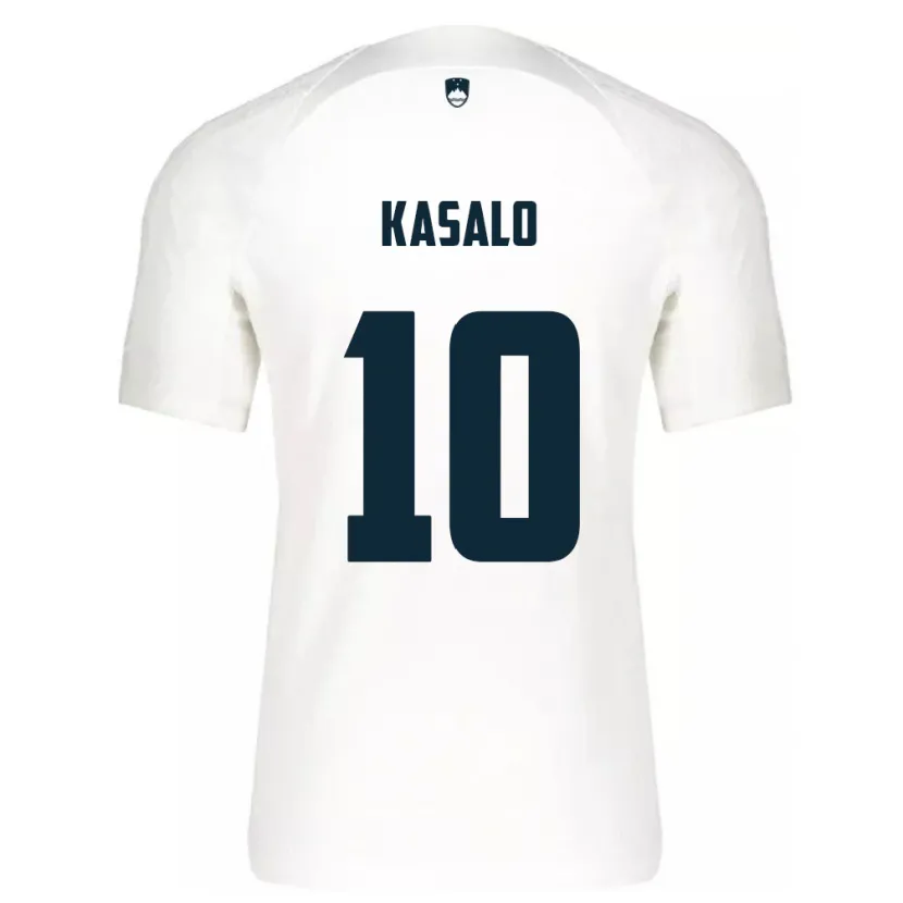 Danxen Hombre Camiseta Eslovenia Niko Kasalo #10 Blanco 1ª Equipación 24-26 La Camisa México