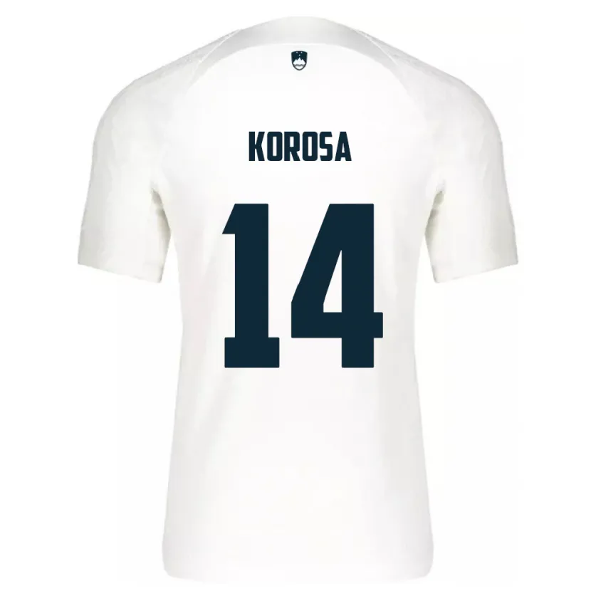 Danxen Hombre Camiseta Eslovenia Anej Koroša #14 Blanco 1ª Equipación 24-26 La Camisa México