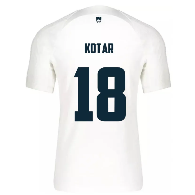 Danxen Hombre Camiseta Eslovenia Tristan Kotar #18 Blanco 1ª Equipación 24-26 La Camisa México