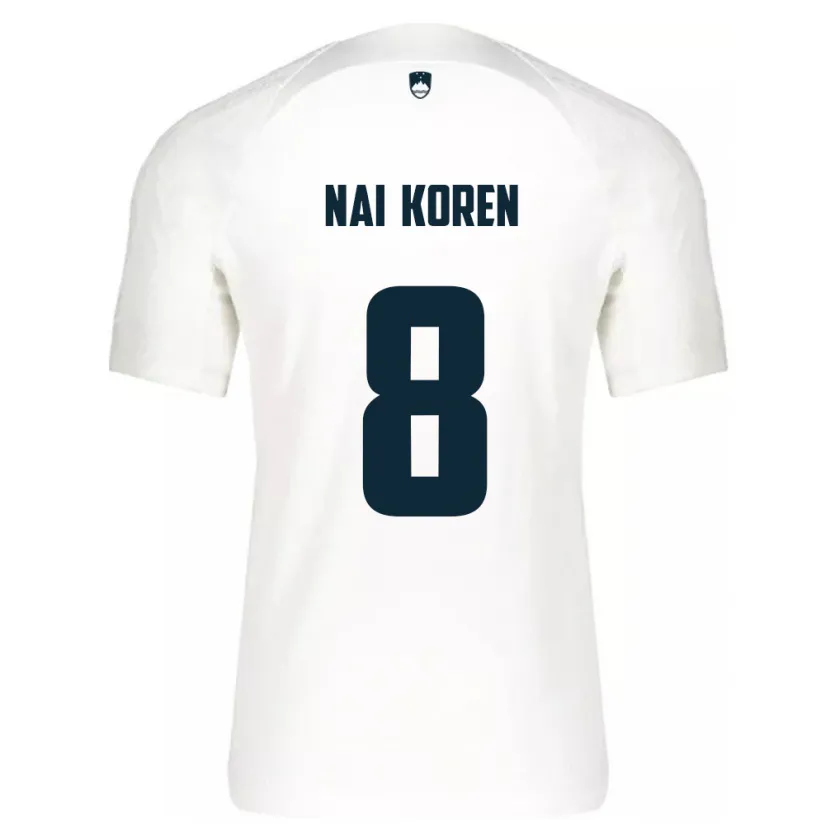 Danxen Hombre Camiseta Eslovenia Tian Nai Koren #8 Blanco 1ª Equipación 24-26 La Camisa México