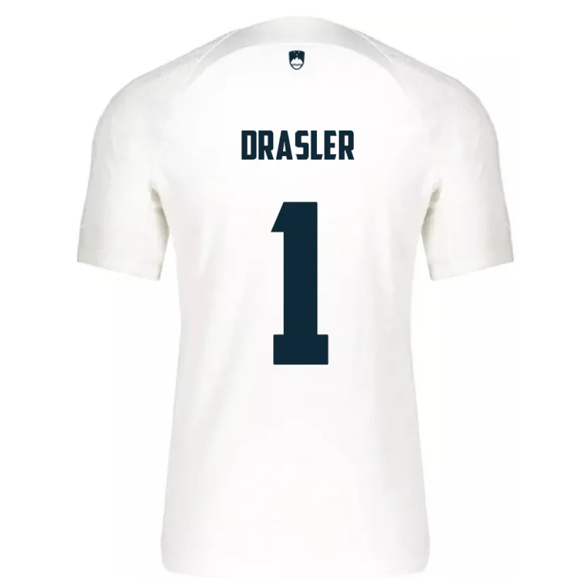 Danxen Hombre Camiseta Eslovenia Iztok Drasler #1 Blanco 1ª Equipación 24-26 La Camisa México