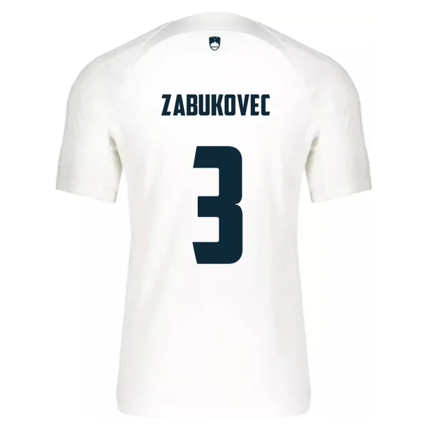Danxen Hombre Camiseta Eslovenia Anze Zabukovec #3 Blanco 1ª Equipación 24-26 La Camisa México