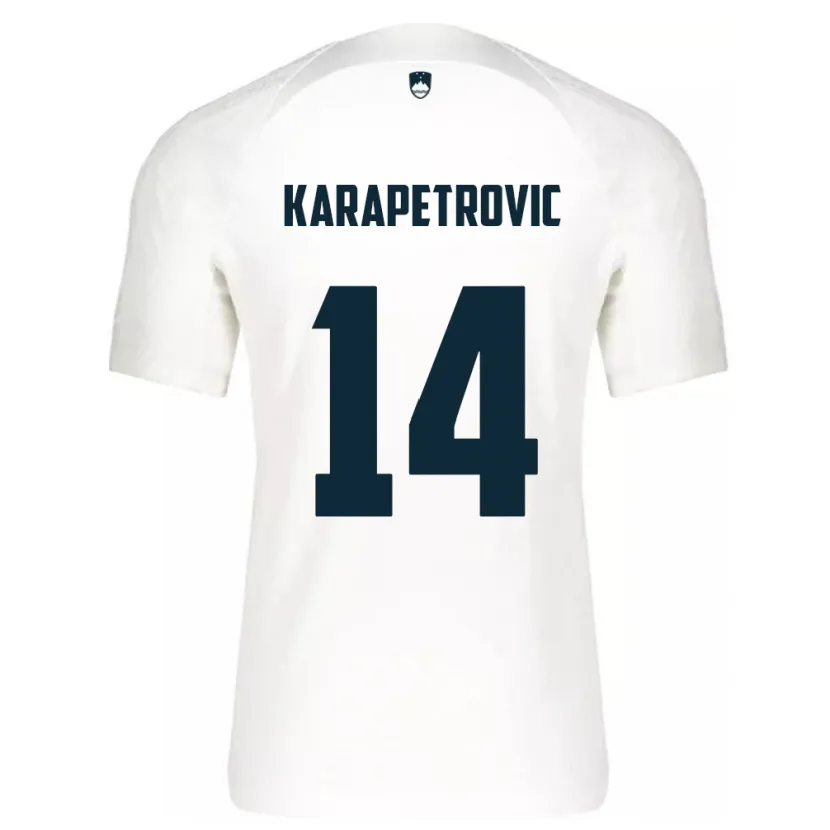 Danxen Hombre Camiseta Eslovenia Luka Karapetrovic #14 Blanco 1ª Equipación 24-26 La Camisa México