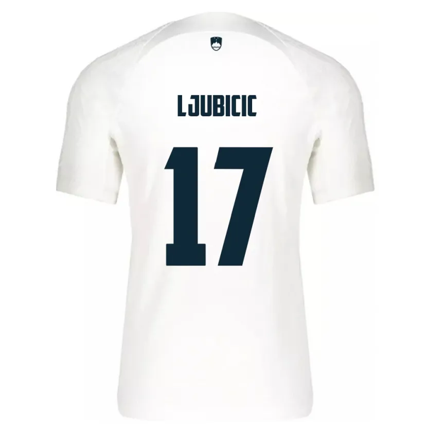 Danxen Hombre Camiseta Eslovenia Egon Ljubicic #17 Blanco 1ª Equipación 24-26 La Camisa México