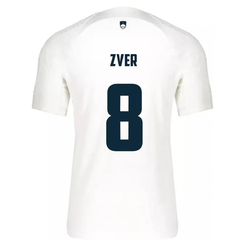 Danxen Hombre Camiseta Eslovenia Mateja Zver #8 Blanco 1ª Equipación 24-26 La Camisa México