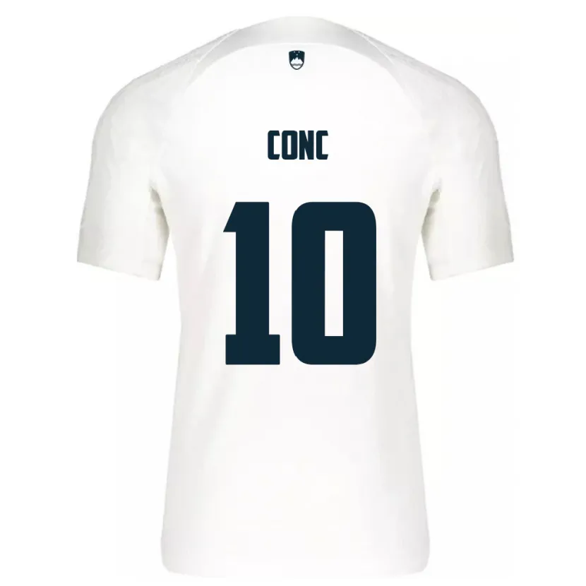 Danxen Hombre Camiseta Eslovenia Dominika Čonč #10 Blanco 1ª Equipación 24-26 La Camisa México