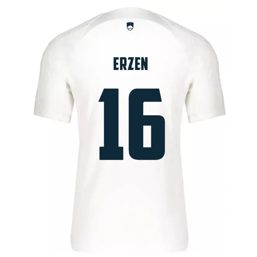 Danxen Hombre Camiseta Eslovenia Kaja Eržen #16 Blanco 1ª Equipación 24-26 La Camisa México
