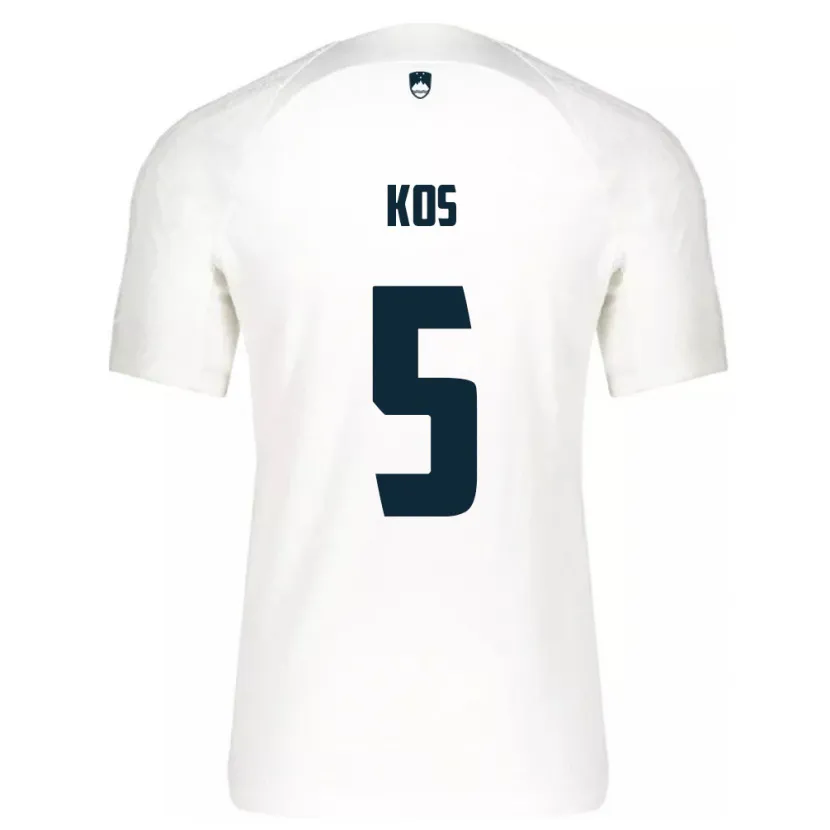 Danxen Hombre Camiseta Eslovenia Evelina Kos #5 Blanco 1ª Equipación 24-26 La Camisa México